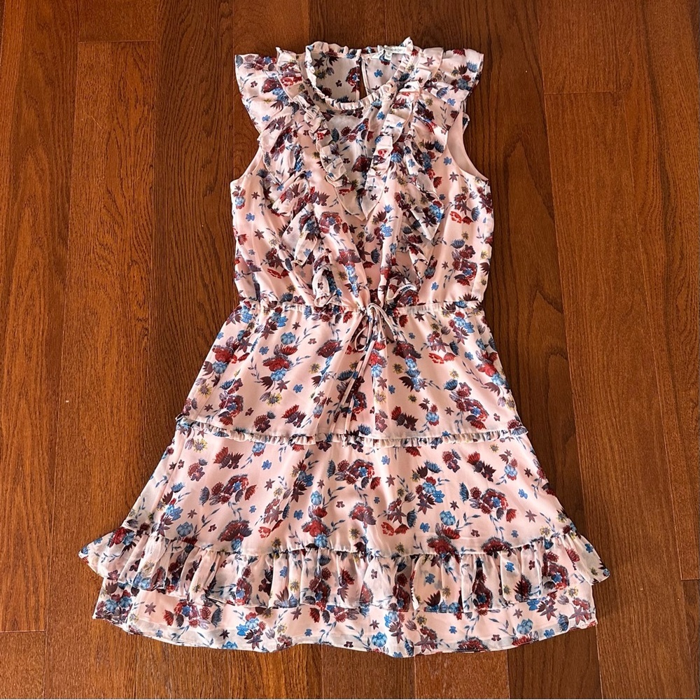 Rebecca Minkoff Kika Dress size Small Floral Ruffle Mini Dress